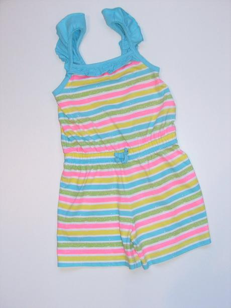 P616 pruhovaný letní overal vel. 4-5 let, george,110