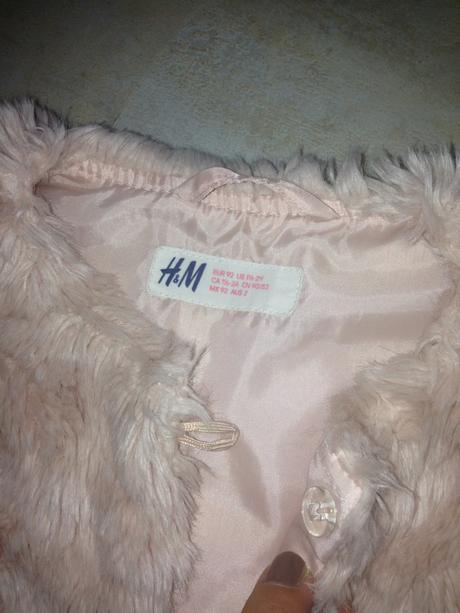 Kožíšková vestička 1,5-2roky 92cm něžná růžová hm, h&m,92