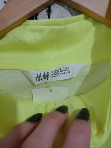 Sportovní neonová mikina, h&m,152