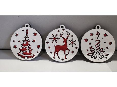 Dřevěná baňka set 3 ks, 