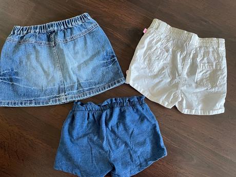 2x kraťasy a riflová sukeň 86/92/104, h&m,86