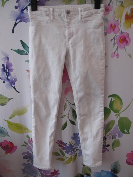 Bílé elastické džíny ,skiny, denim,146