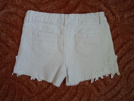 Bílé kraťasy kraťásky šortky s krajkou, denim co,158