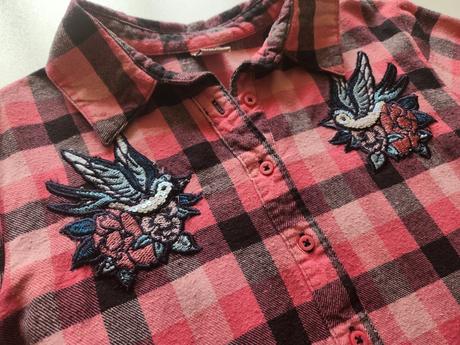 Flanelová zdobená košile s dlouhým rukávem vel 164, 164