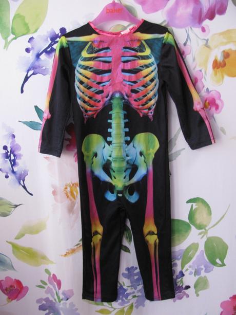 Karneval-dívčí barevný overal kostlivka, 