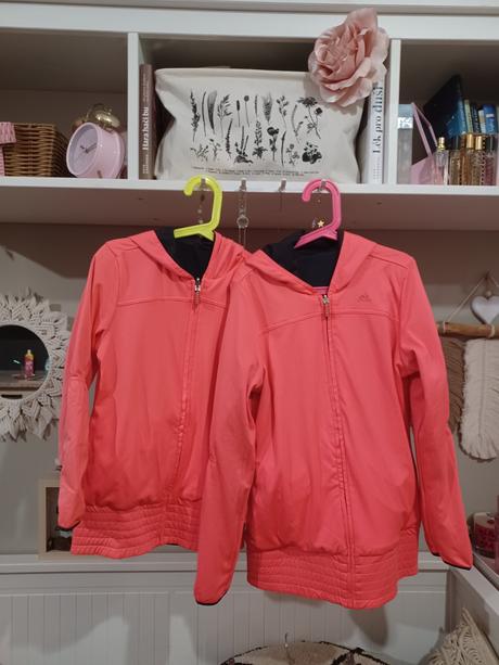 2krát neonová oboustranná bunda adidas 128 + 152, adidas,152