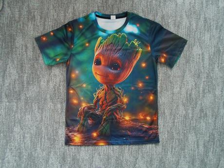 Zelené hnědé tričko triko krátký rukáv groot, m