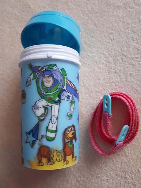 Toy story, příběh hraček - láhev na pití s brčkem,