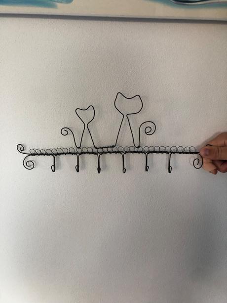 Drátěný věšáček - kočky, 
