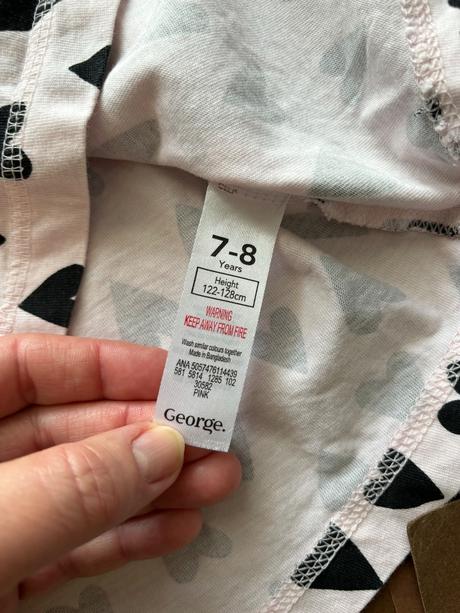 Ob/ šaty růžové se srdíčky - v.7/8 let, george,128