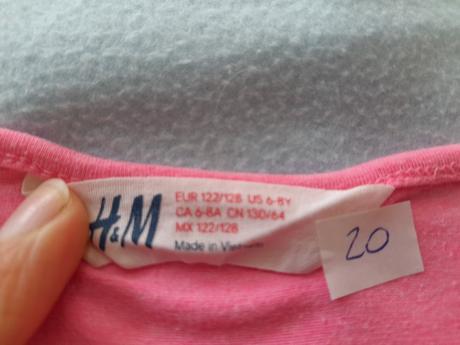 9 x tričko dlouhý rukáv, vel 122/128, c&a,122