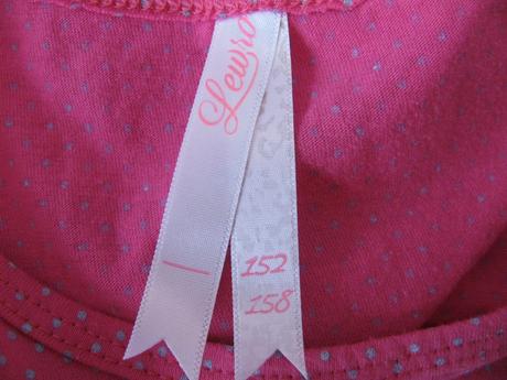 Dívčí sytě růžové elastické šaty s puntíkem, lewro,158