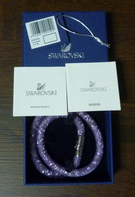 Lila/fialový náramek s krystaly swarovski, swarovski