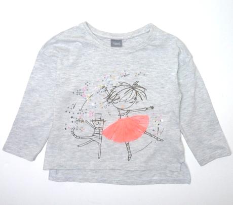 Bavlněné šedé tričko s holkou, next,92