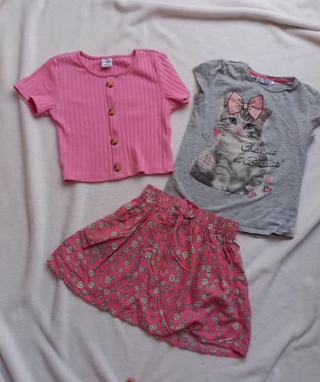 Crop top, sukně a tričko - cena celkem, terranova,134