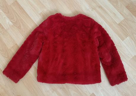 Chlupatý kabátek s podšívkou h&m vel. 134/140, h&m,134