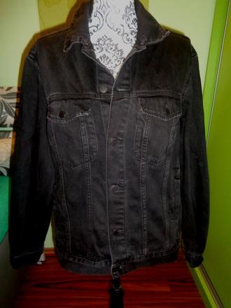 Černá riflová bunda, h&m,m