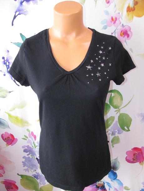 Černé pružné bavlněné tričko s.oliver, s.oliver,38