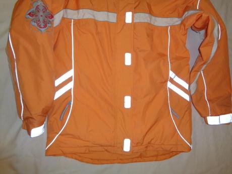 Luxusní svítivě oranžová teploučká zimní bunda, c&a,152