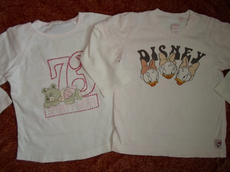 Bílé růžové triko tričko dlouhý rukáv, disney,86