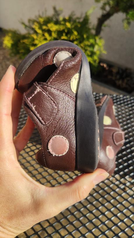 Puntíkované celokožené balerínky pediped barefoot, pediped,26