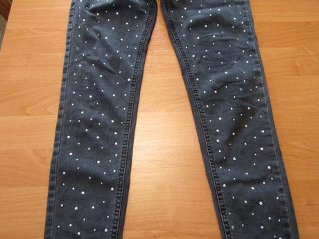 Dívčí zdobené džíny vel 164, denim,164