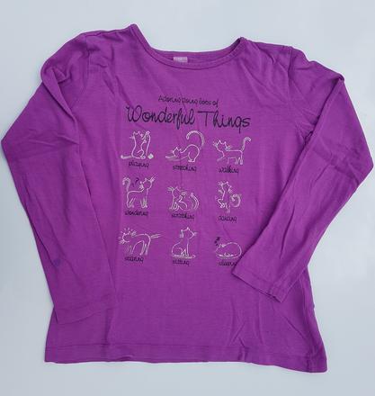 L184	dívčí triko s dl. rukávem kočky vel. 128, dopodopo,128