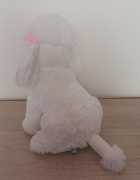 Plyšový sedící pes bílý mikro trading, 