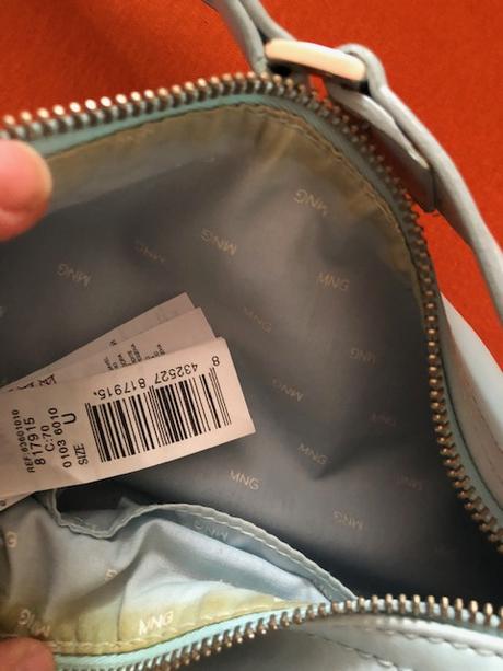 Svetle modra kabelka mango, mango