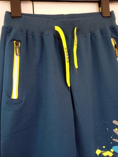 Petrolejové bavlněné tepláky kugo s reflexními prv, kugo,140