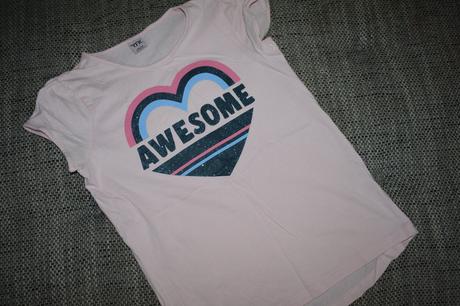 Růžové triko s třpytivým srdcem, velikost 146/152, kik,146