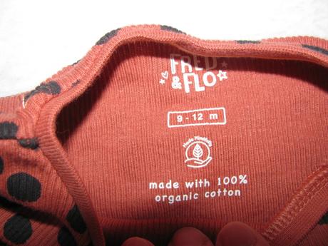 Bavlněné řádkované dívčí tričko s puntíkem, f&f,80