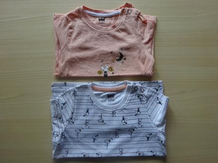 2x tričko s dl.r., vel. 74/80, 74