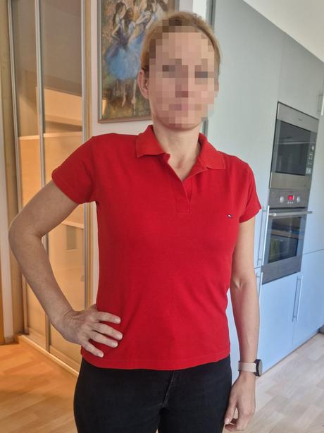Tričko polo červené tommy hilfiger, m