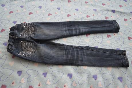 Elastické džíny rifle s kamínky, 140