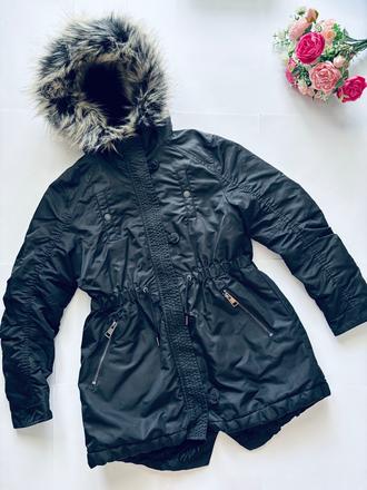 Bunda zimní next černé barvy - v.11 let, next,146