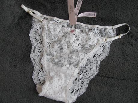 Krajkové bikinové bílé kalhotky victoria's sec, victoria's secret,l