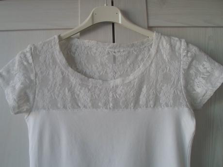 Bílé krajkové tričko triko krátký rukáv, m