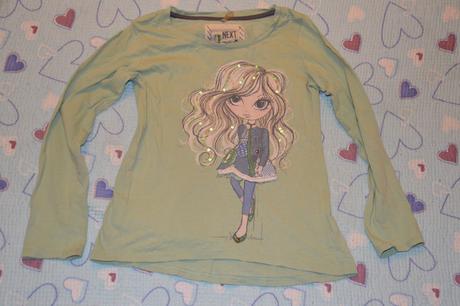 Zelené bavlněné triko s flitry next, next,134