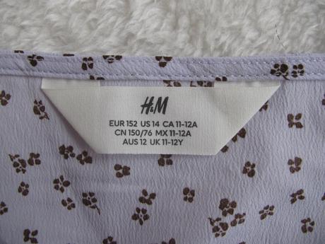 Lila dívčí letní šaty s drobnými kvítky h&m, h&m,152