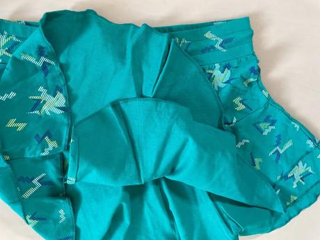 Zelná sukně s volánky a potiskem, vel xs, xs