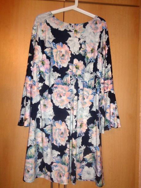 Luxusní modré květované šaty 5xl, 5xl