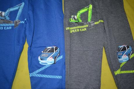 2x tepláky chlapecké s bagrem a policií,v.98, 98