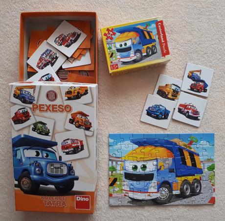 Pexeso dino tatra, 48 pevných kartiček + puzzle,