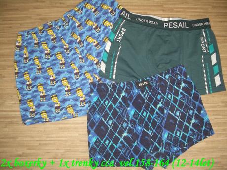 2x boxerky + 1x trenky vel.cca 158-164, 158