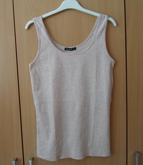 Růžové meruňkové tričko triko tílko top, terranova,l