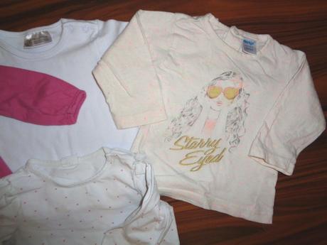 Čtvero triček s dlouhým rukávem pro holčičku, 68