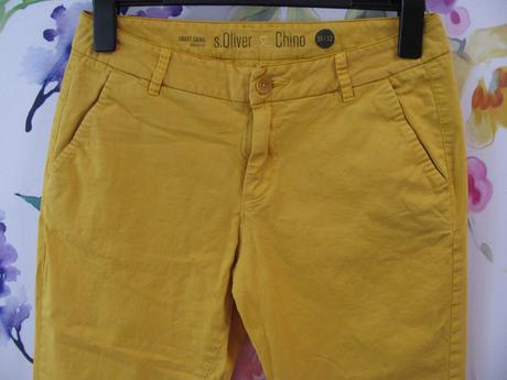 Dámské pružné úzké hořčicové kalhoty, s.oliver,36