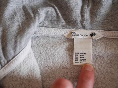 Dětská šedá mikina h&m, vel. 110 až 116, h&m,110