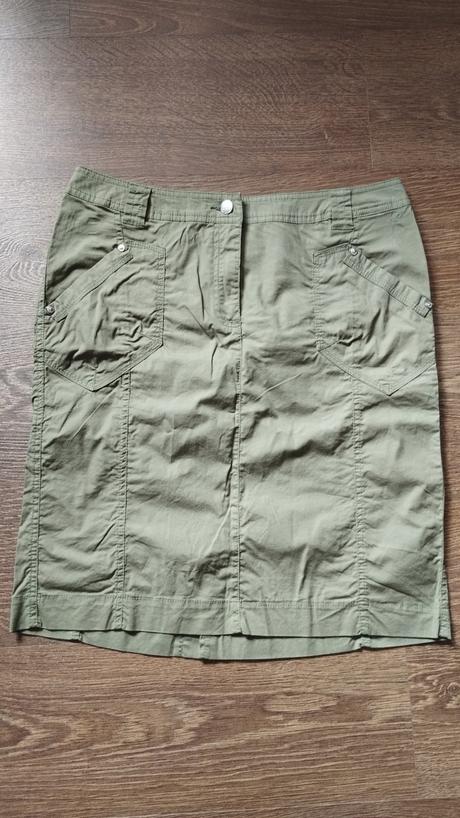 Plátěná khaki sukně, bonprix,42